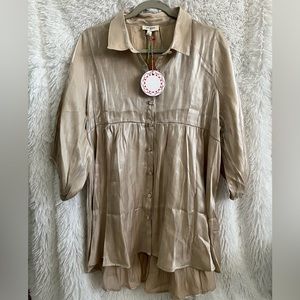 Umgee Champagne flowy blouse